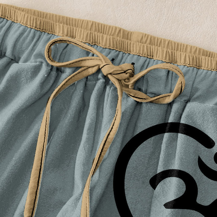 Buddha Stones Damesbroek van 100% Cotton met Zen Om-hartpatroon, elastische Taille en Zakken. - image 9