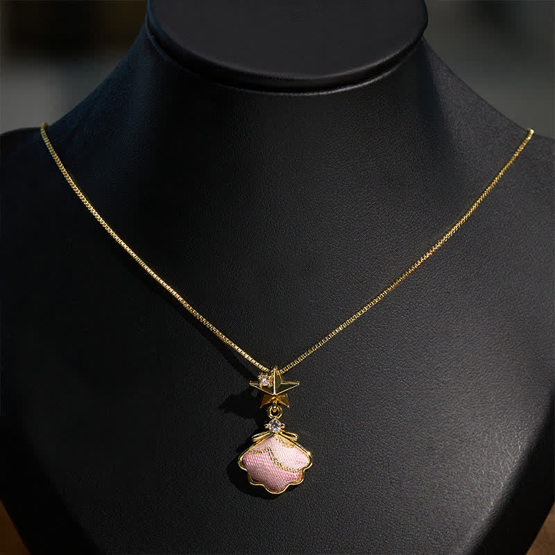 Buddha Stones Song Brocade Copper Shell Heart Ginkgo Leaf Luck Ketting - image 6