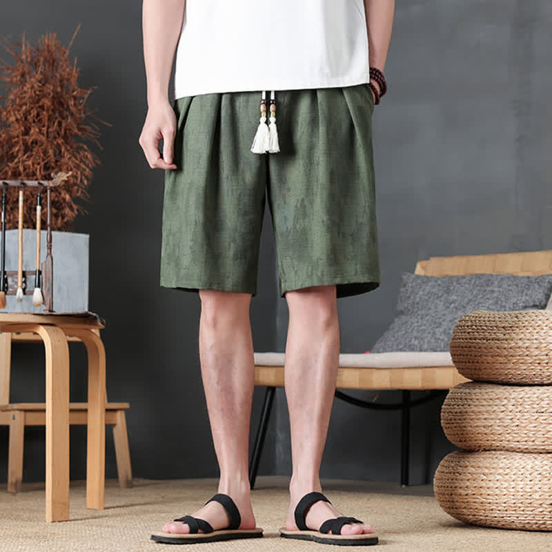 Buddha Stones Zomerse, casual, minimalistische herenshort met trekkoord en zak - image 1