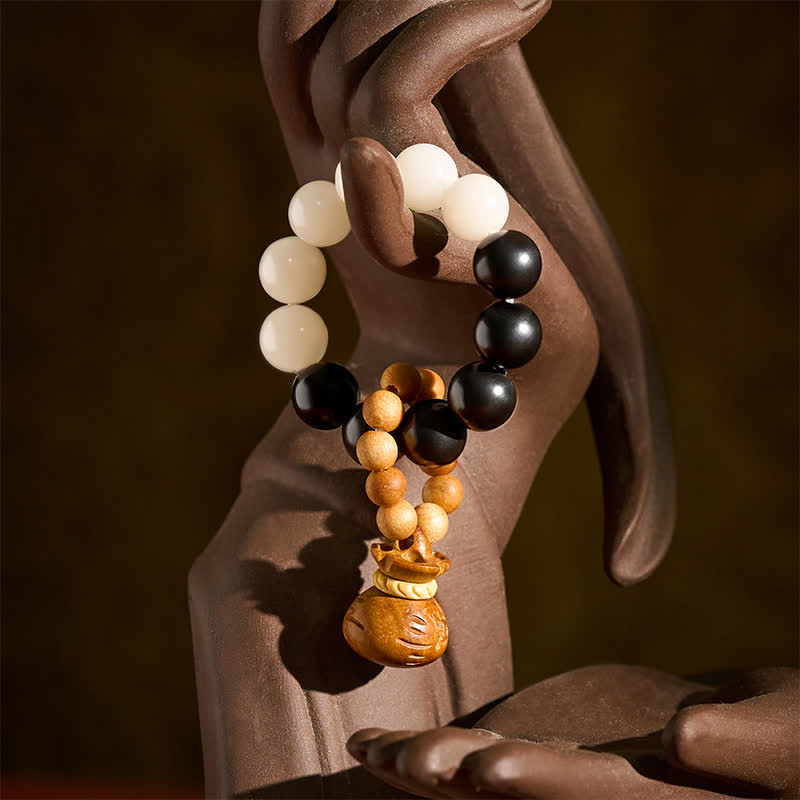 Buddha Stones Witte Bodhizaad Geldzak Hanger Rijkdom Tastbare Meditatiekralen Decoraties - Witte Bodhizaad (Zuiverheid ♥ Helderheid) - image 0