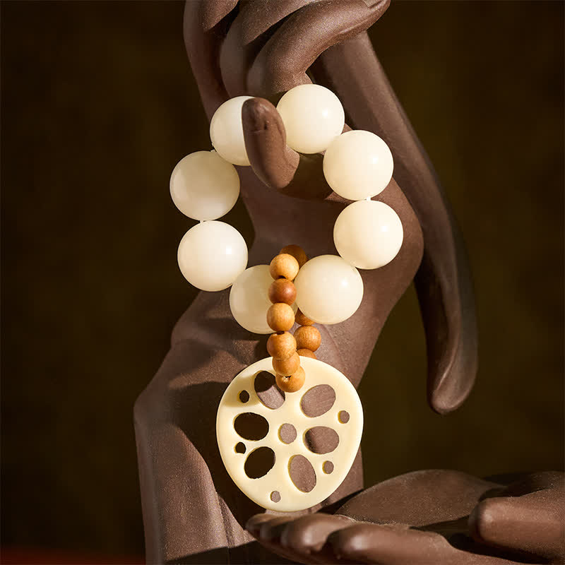 Buddha Stones Witte Bodhizaad Lotuswortel Hanger Geluk Tastbare Meditatie Kralen Decoraties - image 1