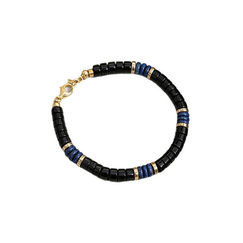 Buddha Stones Lapis Lazuli Zwarte Onyx Truth Cube Armband - image 7