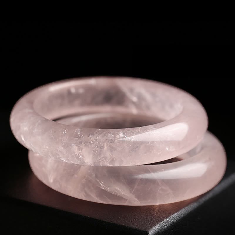 Buddha Stones Bangle-armband met symbool van liefde en zorgzaamheid van natuurlijke rozenkwarts - image 9