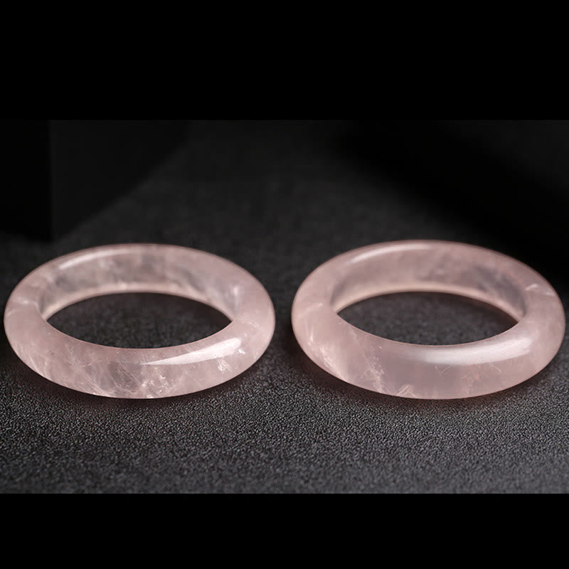 Buddha Stones Bangle-armband met symbool van liefde en zorgzaamheid van natuurlijke rozenkwarts - image 8