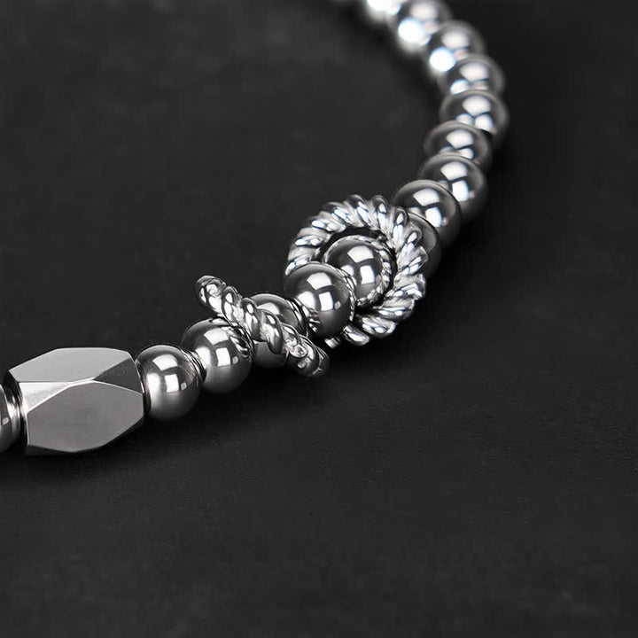Buddha Stones Stimulerende Armband van titaniumstaal met kleine kralen van 4 mm - image 4