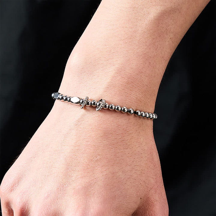 Buddha Stones Stimulerende Armband van titaniumstaal met kleine kralen van 4 mm - image 5