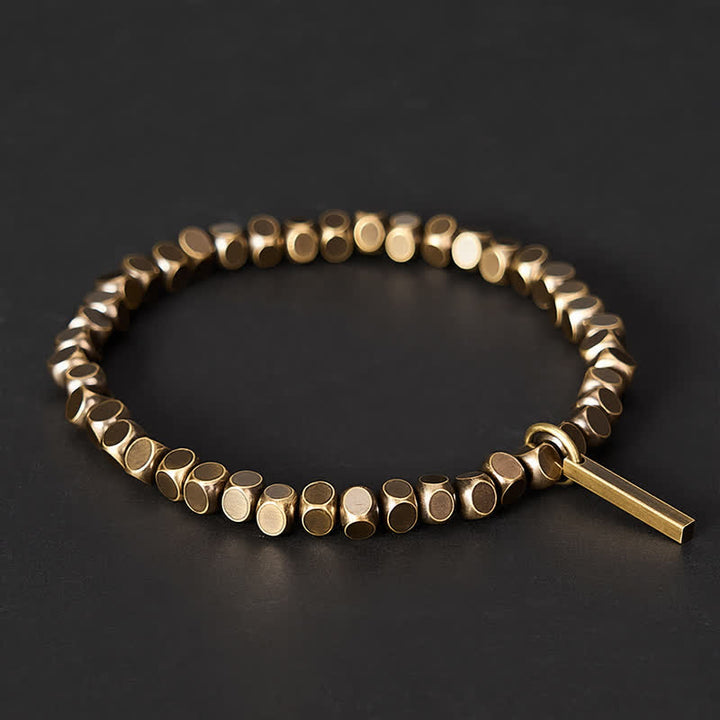 Buddha Stones Helende Armband van messing met kleine vierkante kralen van 4 mm - image 2