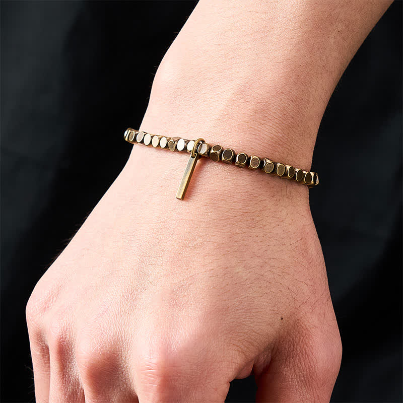 Buddha Stones Helende Armband van messing met kleine vierkante kralen van 4 mm - image 4