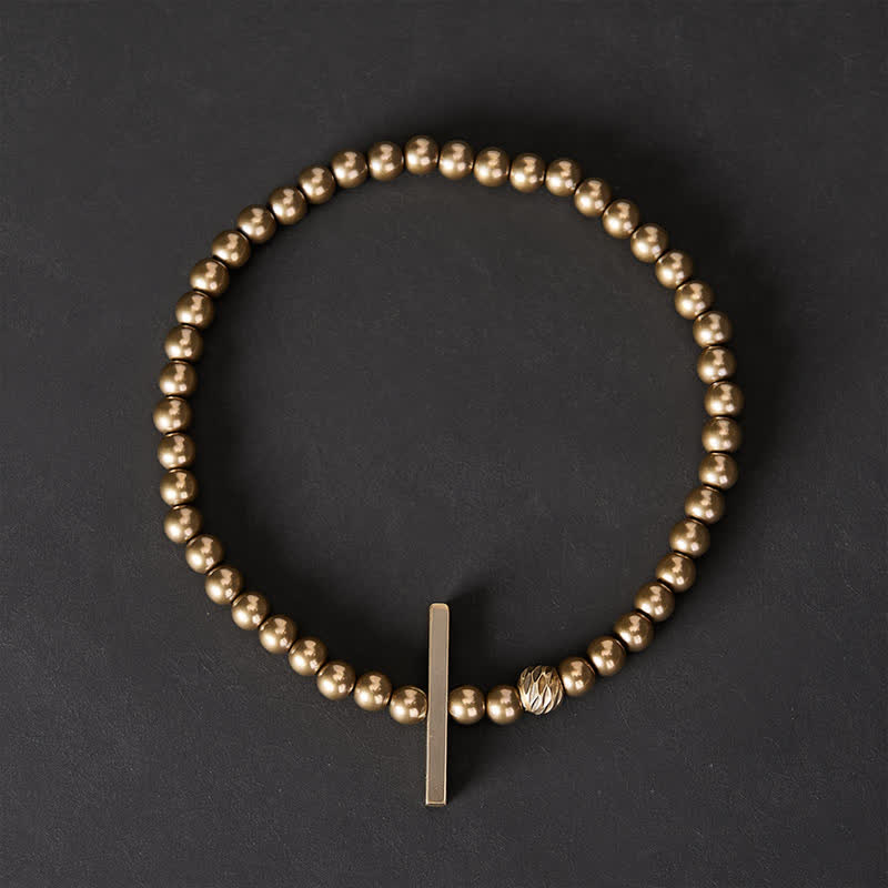 Buddha Stones Helende Armband van messing met kleine ronde kralen van 4 mm - image 1
