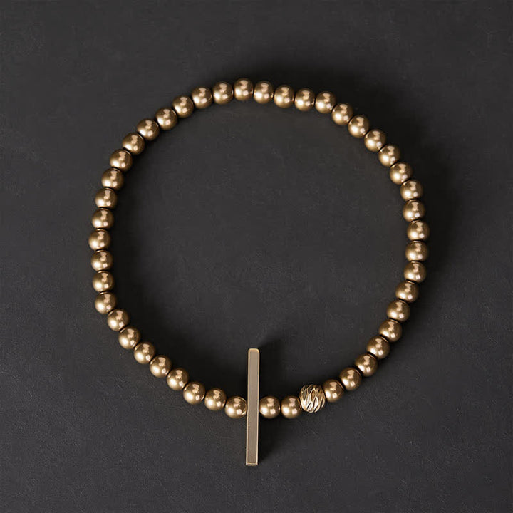 Buddha Stones Helende Armband van messing met kleine ronde kralen van 4 mm - image 1