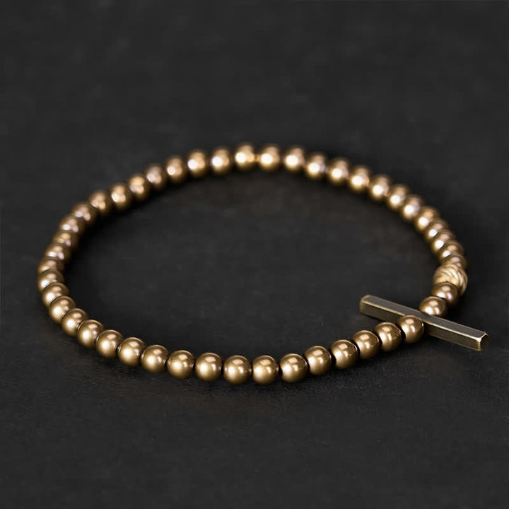 Buddha Stones Helende Armband van messing met kleine ronde kralen van 4 mm - image 2
