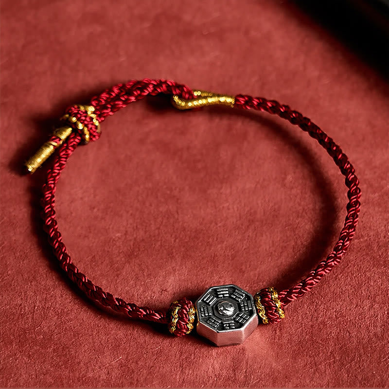 Buddha Stones Handgeweven rode Bagua Armband , verstelbaar - image 2