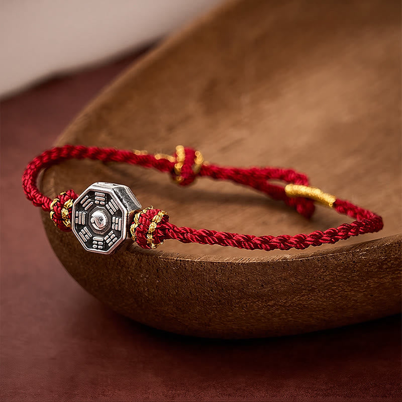 Buddha Stones Handgeweven rode Bagua Armband , verstelbaar - Rode draad (Bescherming♥Geluk) - image 0