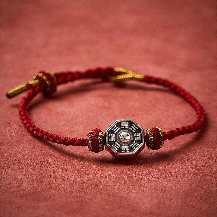 Buddha Stones Handgeweven rode Bagua Armband , verstelbaar - image 3