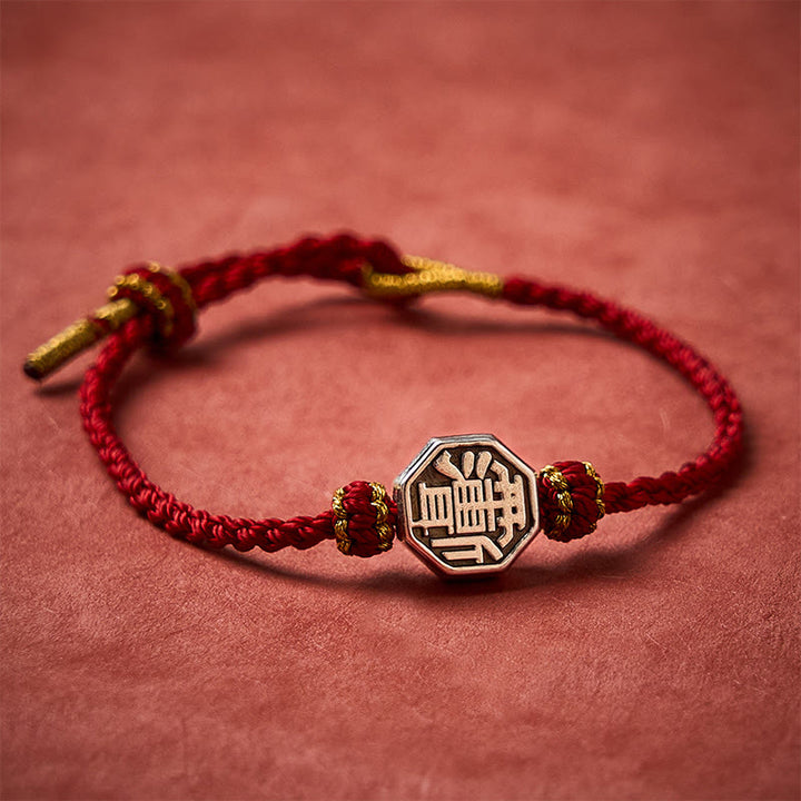 Buddha Stones Handgeweven rode Bagua Armband , verstelbaar - image 4