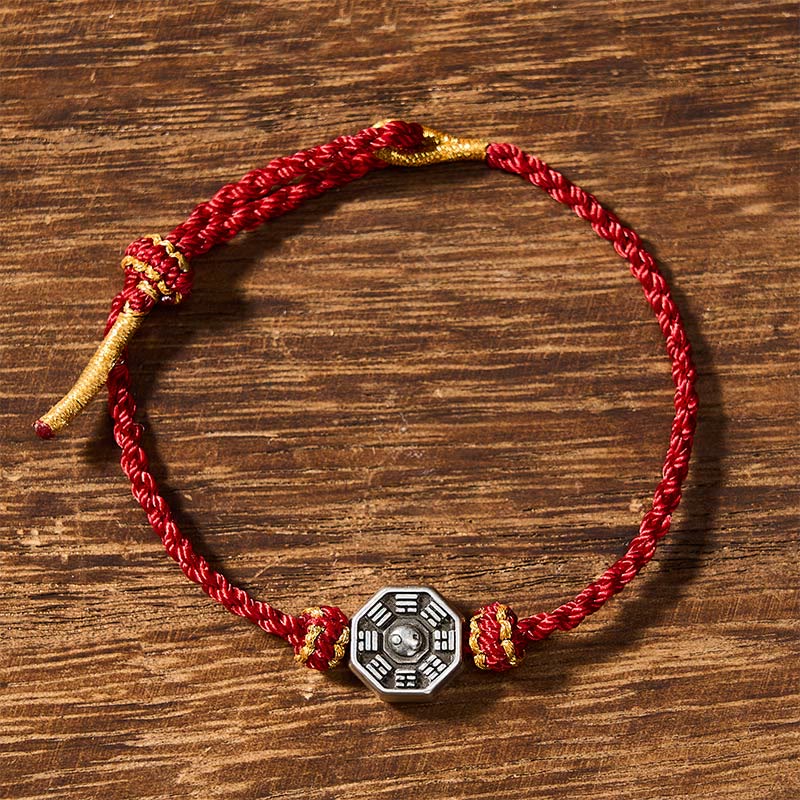 Buddha Stones Handgeweven rode Bagua Armband , verstelbaar - image 1