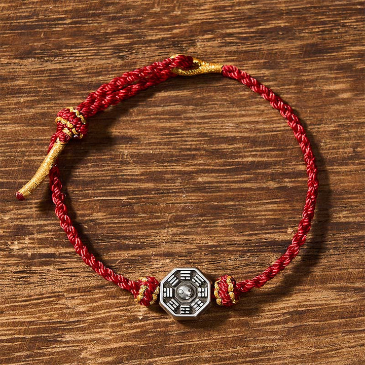 Buddha Stones Handgeweven rode Bagua Armband , verstelbaar - image 1