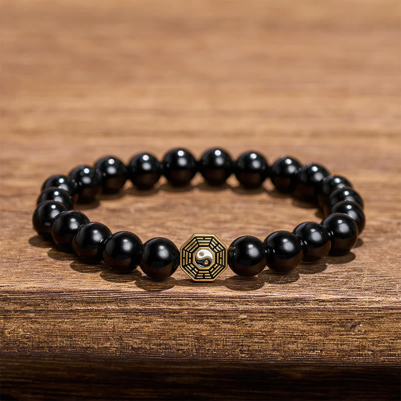 Buddha Stones Zwarte onyx Bagua Balance bedeltje Armband - image 2