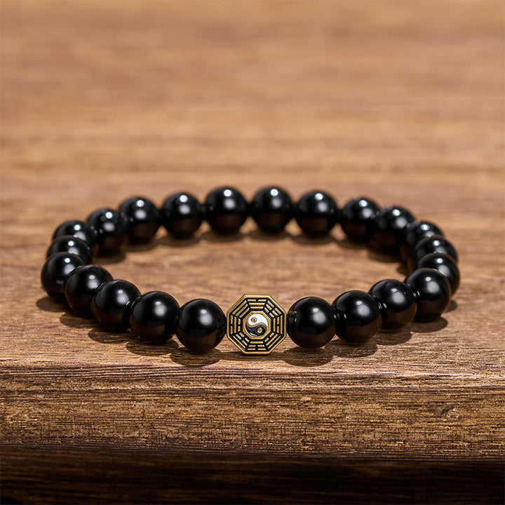 Buddha Stones Zwarte onyx Bagua Balance bedeltje Armband - image 2