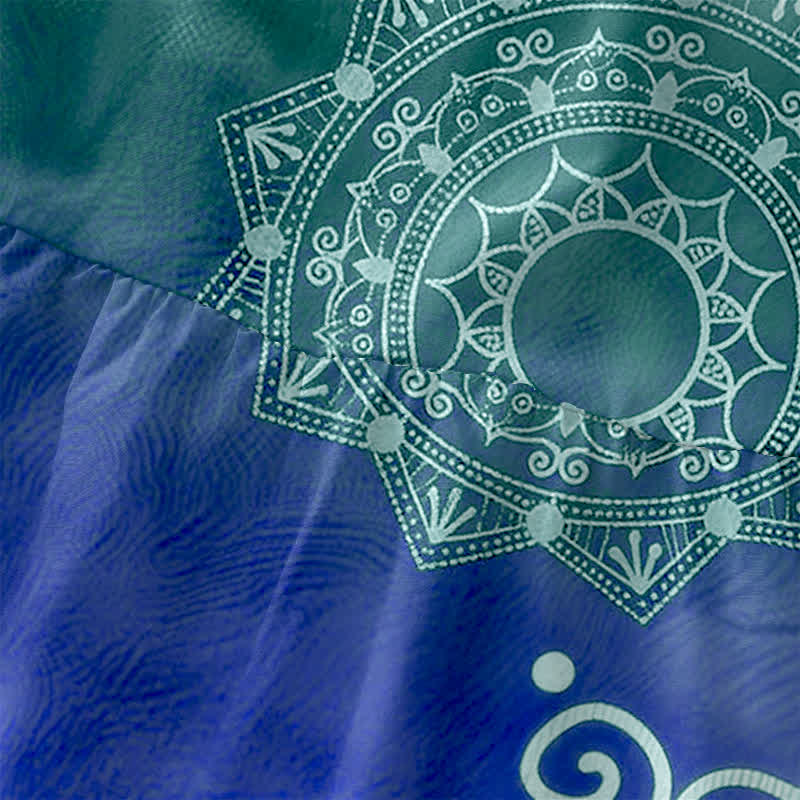 Buddha Stones Zomerse casual boho mandala ombre patroon Mouwloos Midi jurk voor dames met Zakken - image 1