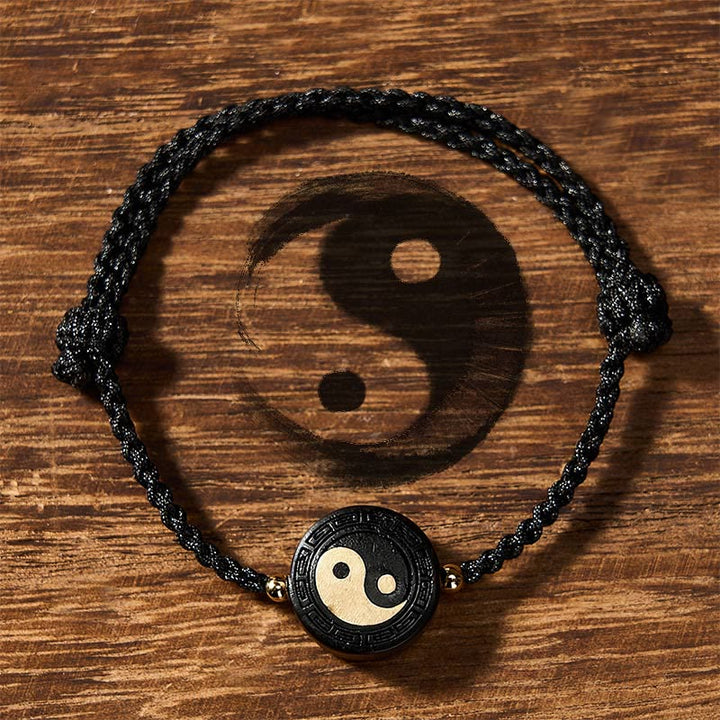 Buddha Stones Ebbenhouten Bagua aardingsarmband met rood Armband - Zwart - Bagua (Harmonie ♥ Energie) - image 10