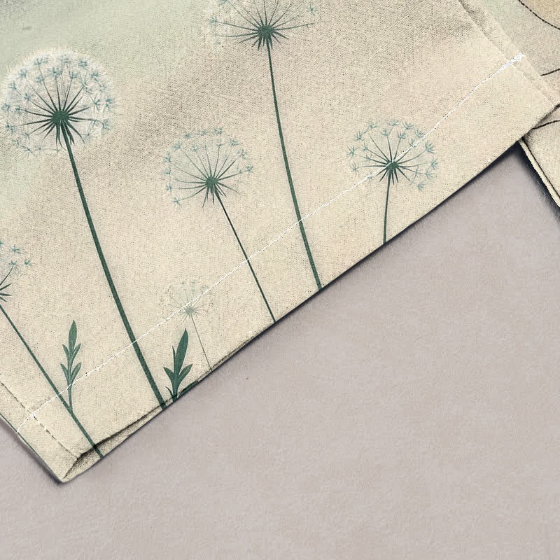 Buddha Stones Damesbroek van 100% Cotton met elastische Taille en Zakken , met een dromerig koeien-, katten- en paardenbloemmotief. - image 1