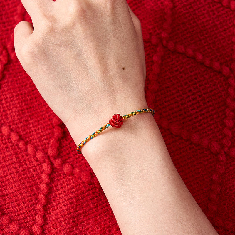 Buddha Stones Handgeweven, kleurrijke rode armband Armband bescherming - image 5