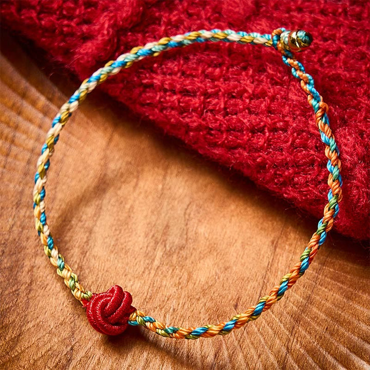 Buddha Stones Handgeweven, kleurrijke rode armband Armband bescherming - image 2