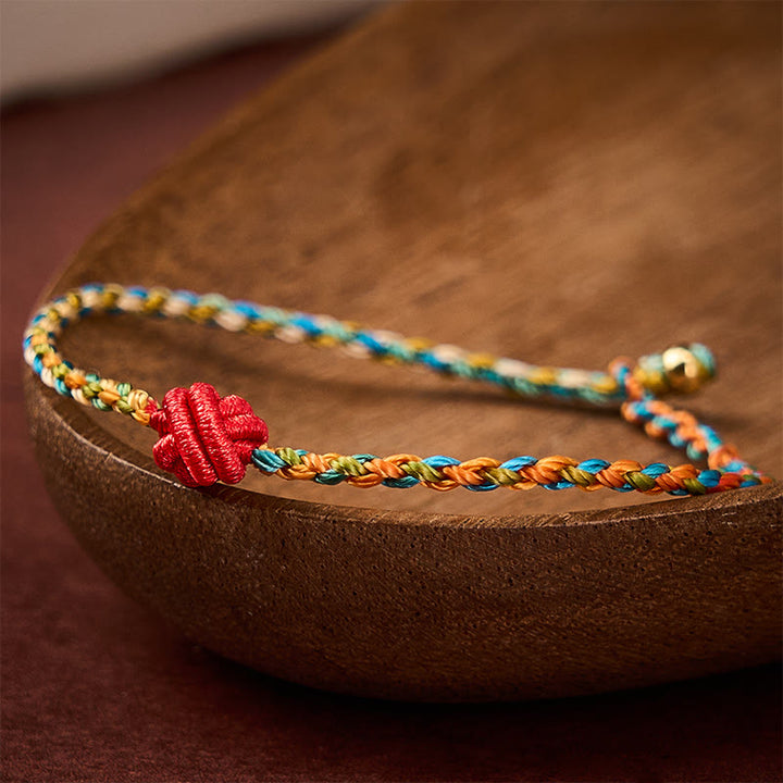 Buddha Stones Handgeweven, kleurrijke rode armband Armband bescherming - image 3