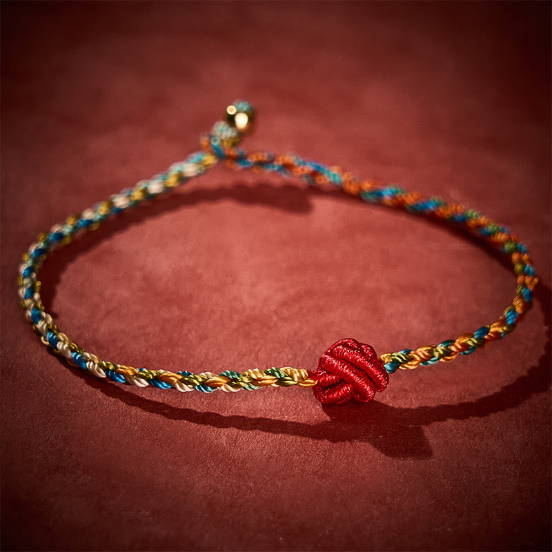 Buddha Stones Handgeweven, kleurrijke rode armband Armband bescherming - 7,48 inch / 19 cm - image 0