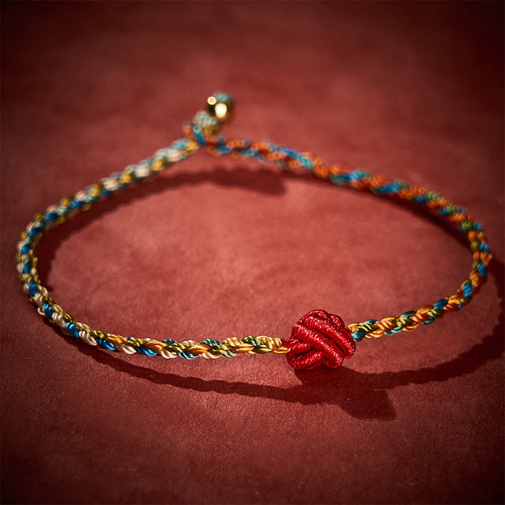Buddha Stones Handgeweven, kleurrijke rode armband Armband bescherming - 7,48 inch / 19 cm - image 0