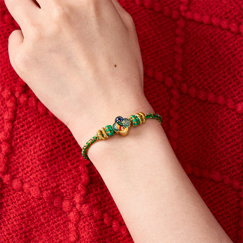 Buddha Stones Handgeweven touwarmband met koi-vismotief en Fu- Armband. - image 4