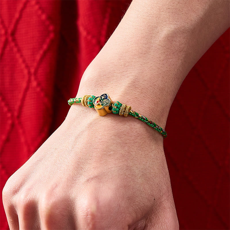 Buddha Stones Handgeweven touwarmband met koi-vismotief en Fu- Armband. - image 12