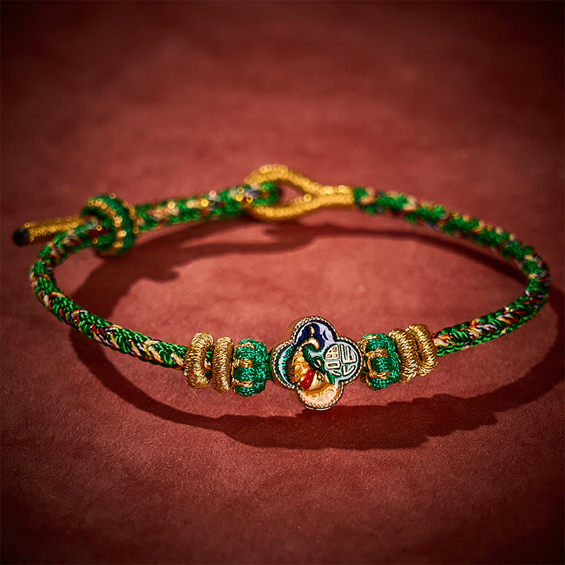 Buddha Stones Handgeweven touwarmband met koi-vismotief en Fu- Armband. - image 13
