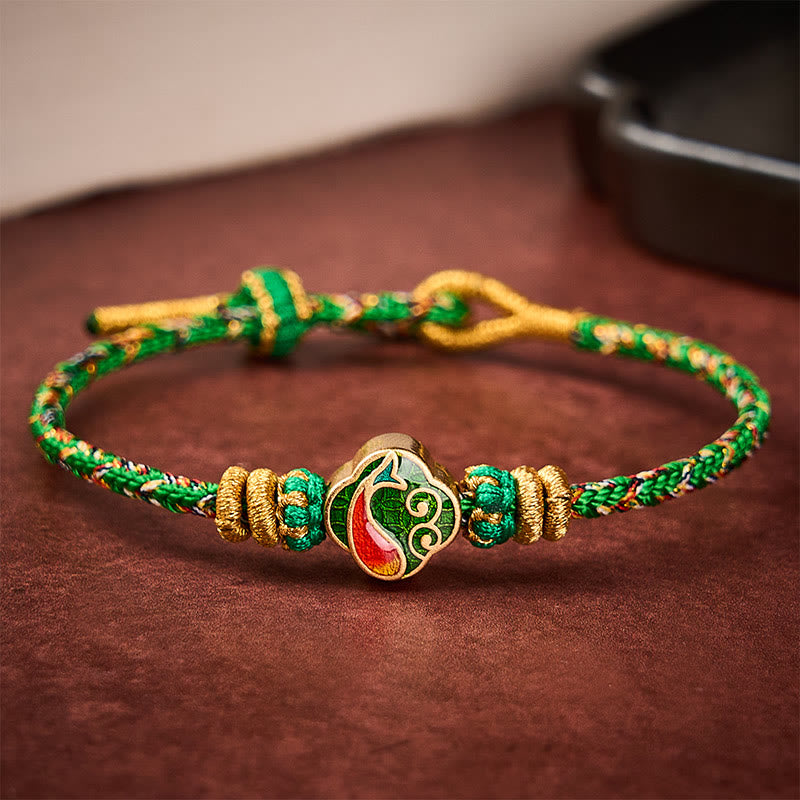 Buddha Stones Handgeweven touwarmband met Koi- Armband - image 3
