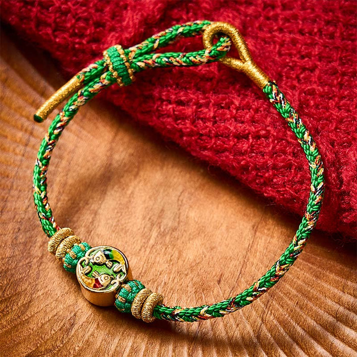 Buddha Stones Handgeweven touwarmband met dubbele koi- Armband - image 1