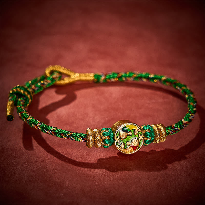 Buddha Stones Handgeweven touwarmband met dubbele koi- Armband - image 11