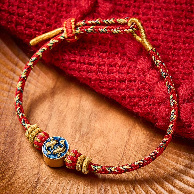 Buddha Stones Handgeweven touwarmband met dubbele gouden koi- Armband . - Rood (Polsomtrek: 5,51-7,48 inch / 14-19 cm) - image 14