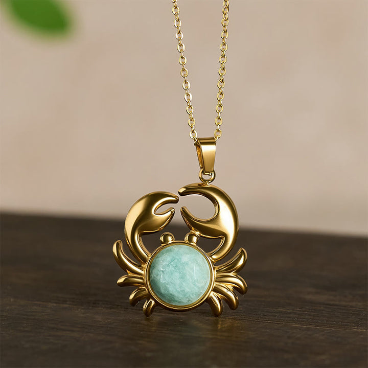 Buddha Stones Vergulde Ketting met amethist en krabmotief voor innerlijke rust - image 16