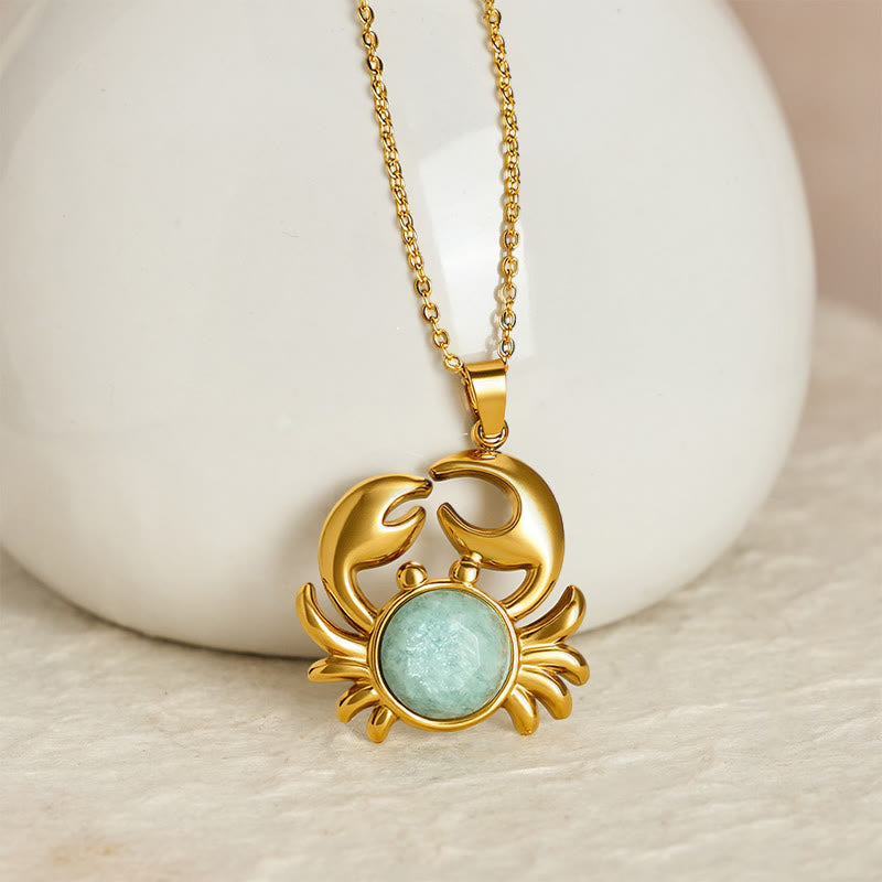 Buddha Stones Vergulde Ketting met amethist en krabmotief voor innerlijke rust - image 13
