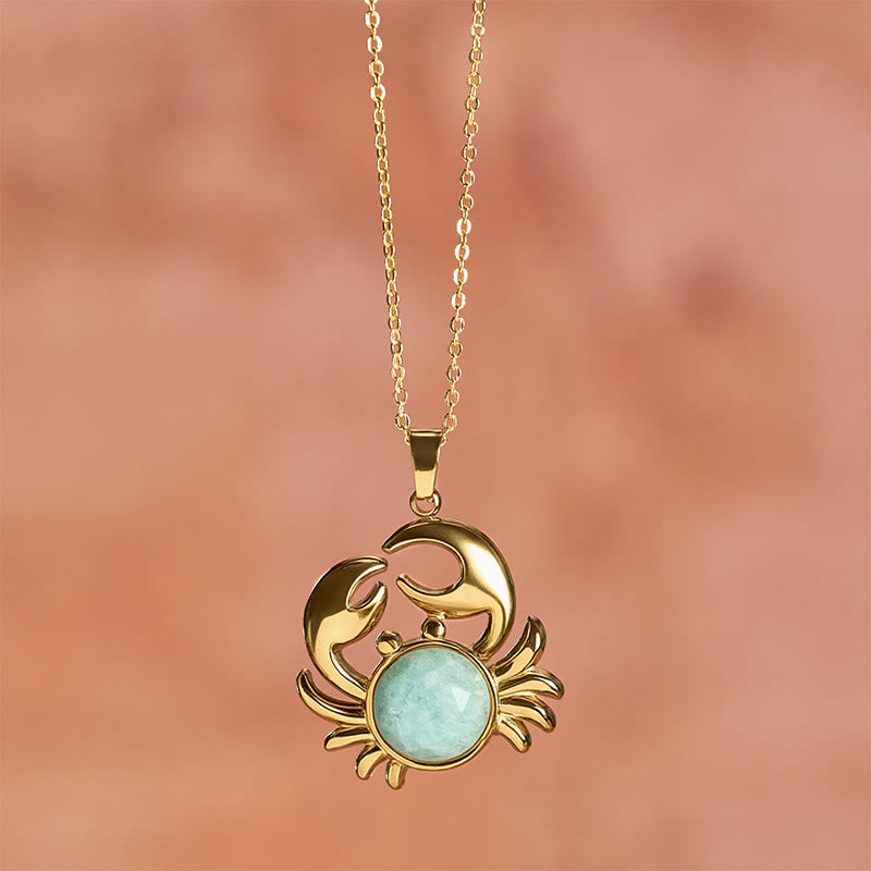 Buddha Stones Vergulde Ketting met amethist en krabmotief voor innerlijke rust - image 14