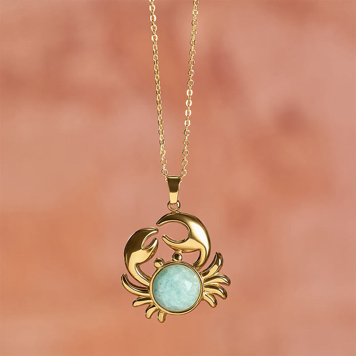 Buddha Stones Vergulde Ketting met amethist en krabmotief voor innerlijke rust - image 14