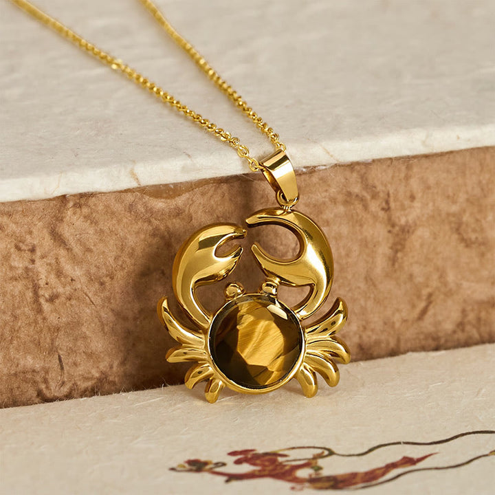 Buddha Stones Vergulde Ketting met amethist en krabmotief voor innerlijke rust - image 9