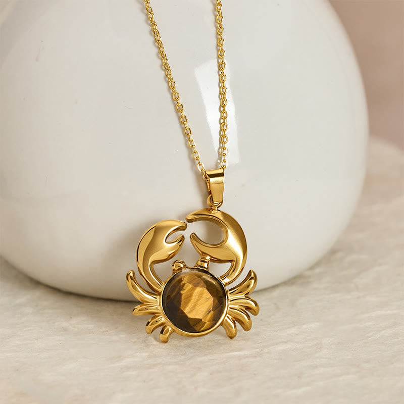 Buddha Stones Vergulde Ketting met amethist en krabmotief voor innerlijke rust - image 7