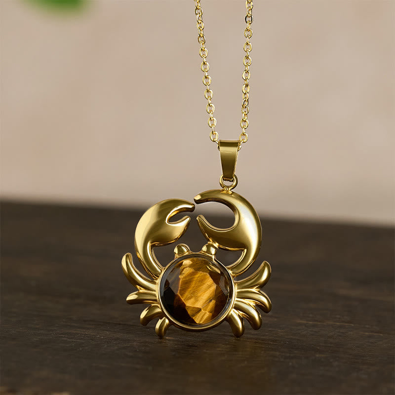 Buddha Stones Vergulde Ketting met amethist en krabmotief voor innerlijke rust - image 10