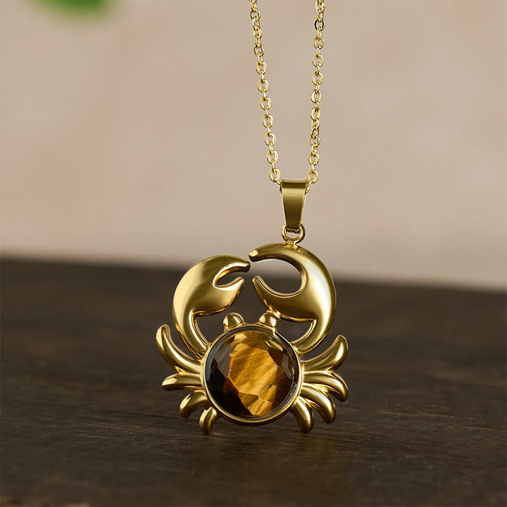 Buddha Stones Vergulde Ketting met amethist en krabmotief voor innerlijke rust - image 10