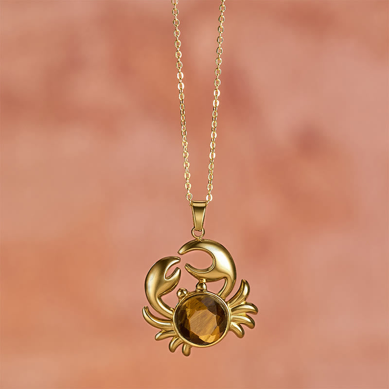 Buddha Stones Vergulde Ketting met amethist en krabmotief voor innerlijke rust - image 8
