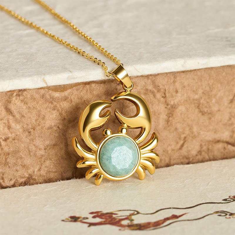 Buddha Stones Vergulde Ketting met amethist en krabmotief voor innerlijke rust - image 15