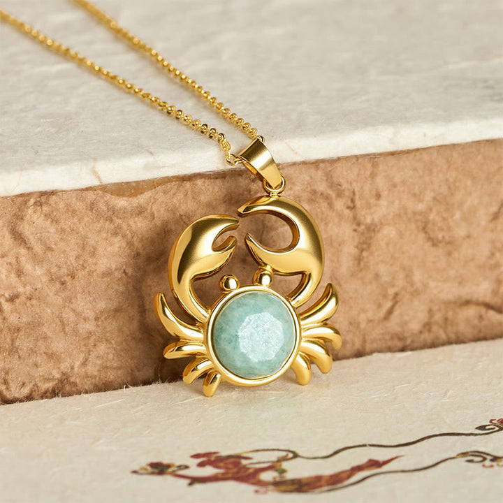 Buddha Stones Vergulde Ketting met amethist en krabmotief voor innerlijke rust - image 15