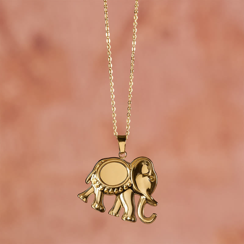 Buddha Stones Vergulde tijgeroog olifant Ketting - image 19